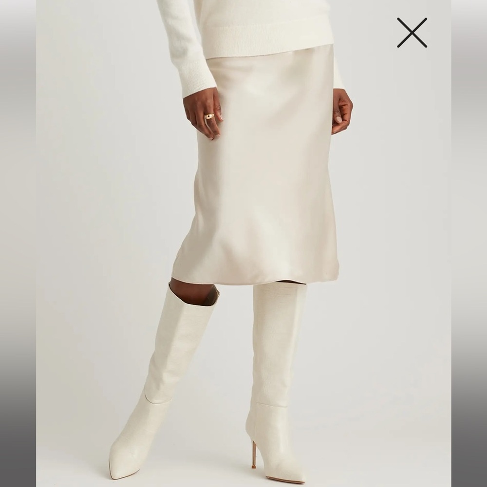 Quince Washable Silk Skirt - Champagne